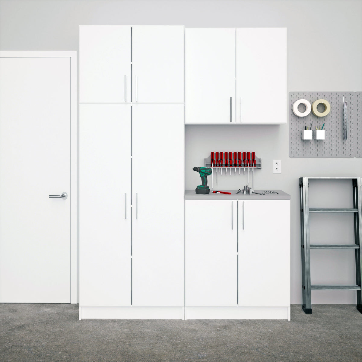 Prepac Elite 64-in W x 89-in H Wood Composite White Freestanding Utility Storage Cabinet