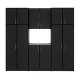 Prepac Elite 96-in W x 89-in H Wood Composite Black Freestanding Utility Storage Cabinet