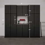 Prepac Elite 96-in W x 89-in H Wood Composite Black Freestanding Utility Storage Cabinet