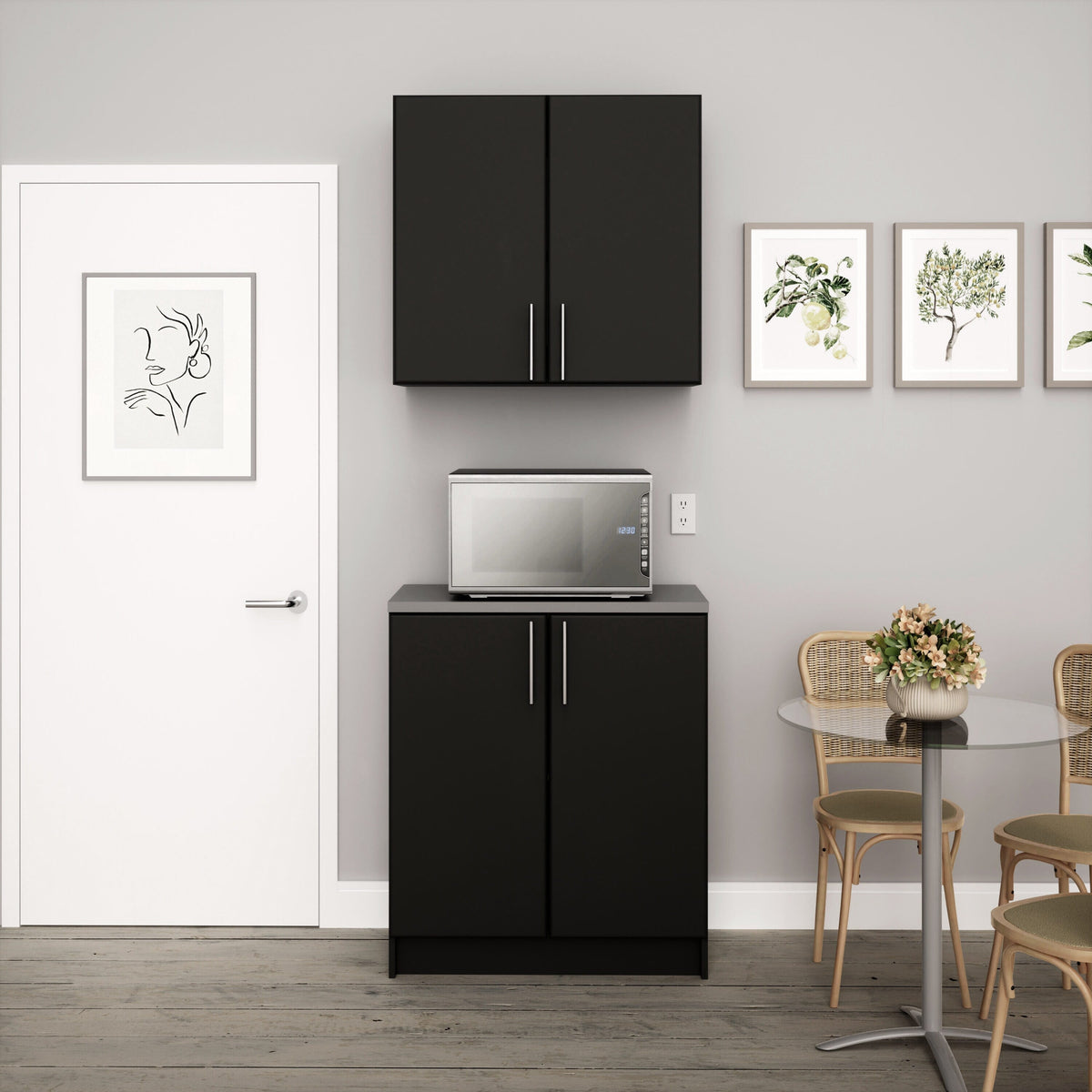 Prepac Elite 32-in W x 89-in H Wood Composite Black Freestanding Utility Storage Cabinet