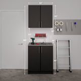 Prepac Elite 32-in W x 89-in H Wood Composite Black Freestanding Utility Storage Cabinet