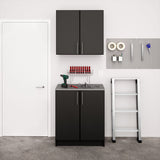 Prepac Elite 32-in W x 89-in H Wood Composite Black Freestanding Utility Storage Cabinet