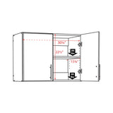 Prepac Elite 32-in W x 24-in H Wood Composite Drifted Gray Wall-mount Utility Storage Cabinet