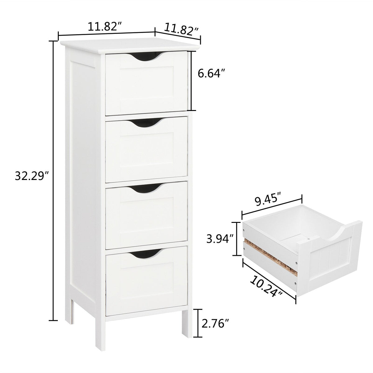 Winado 22.04-in W x 32.28-in H 4-Tier Freestanding Mdf Bag Organizer