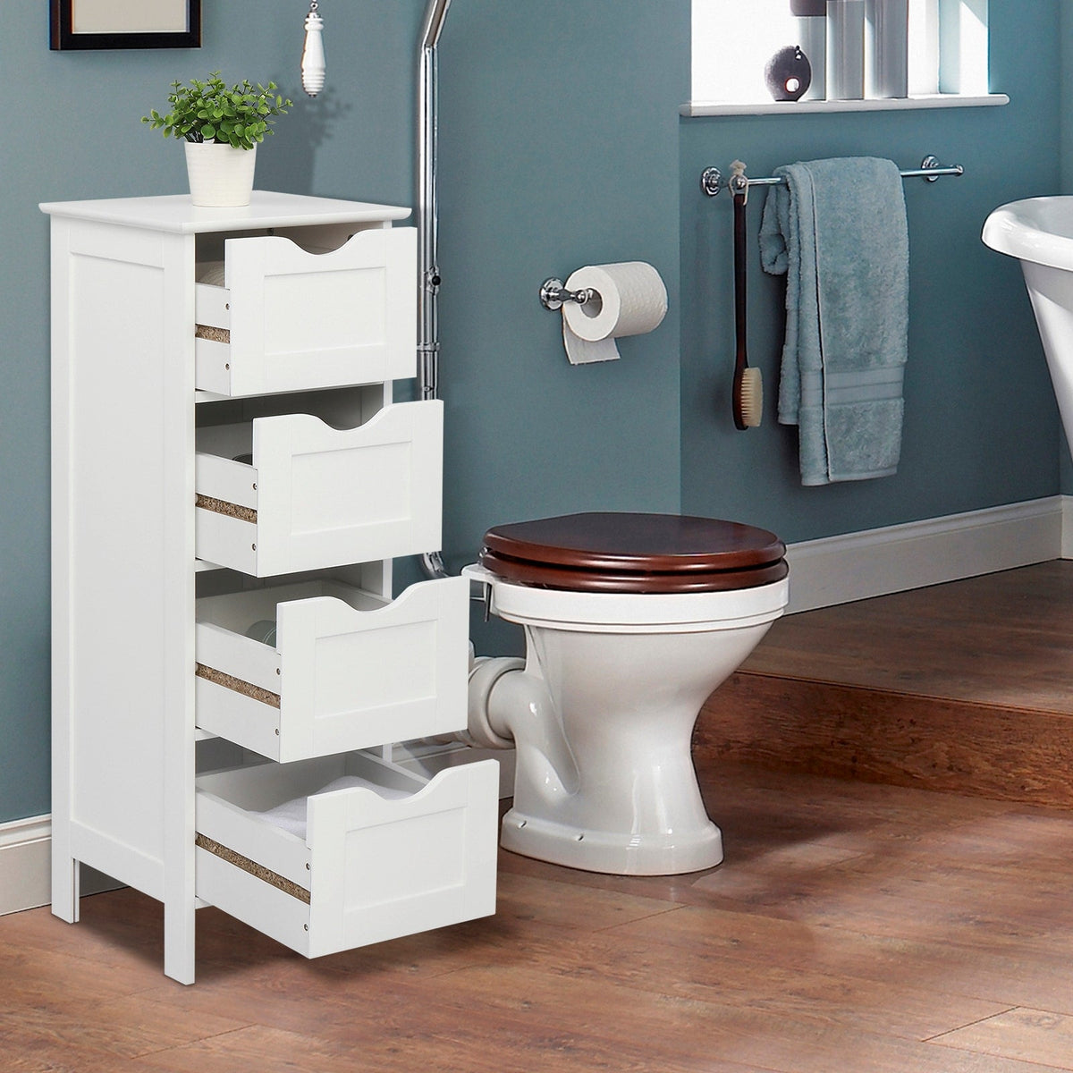 Winado 22.04-in W x 32.28-in H 4-Tier Freestanding Mdf Bag Organizer