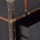 Grayson Lane Blue Upholstered 2 Drawer with Buckle Hinged Top 2-Drawer Accent Chest