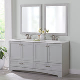 Diamond NOW Cassidy 60.5-in Pearl Gray Double Sink Bathroom Vanity with White Cultured Marble Top