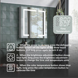 WELLFOR EX4 30-in x 32-in Lighted LED Fog Free Surface/Recessed Mount Silver Mirrored Soft Close Medicine Cabinet with Outlet