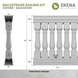 Ekena Millwork FiberThane Oxford Fiberglass Deck Rail Kit