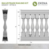 Ekena Millwork FiberThane Legacy Fiberglass Deck Rail Kit