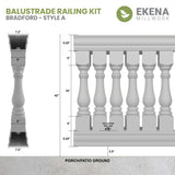 Ekena Millwork FiberThane Bradford Fiberglass Deck Rail Kit
