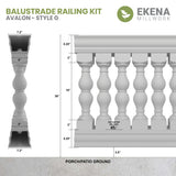 Ekena Millwork FiberThane Avalon Fiberglass Deck Rail Kit