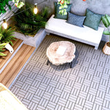 Bybafun 12-in x 12-in 30-Pack Gray Pattern2 Prefinished Wood Deck Tile
