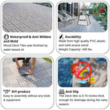 Bybafun 12-in x 12-in 30-Pack Gray Pattern2 Prefinished Wood Deck Tile