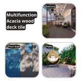 Bybafun 12-in x 12-in 30-Pack Gray Pattern2 Prefinished Wood Deck Tile