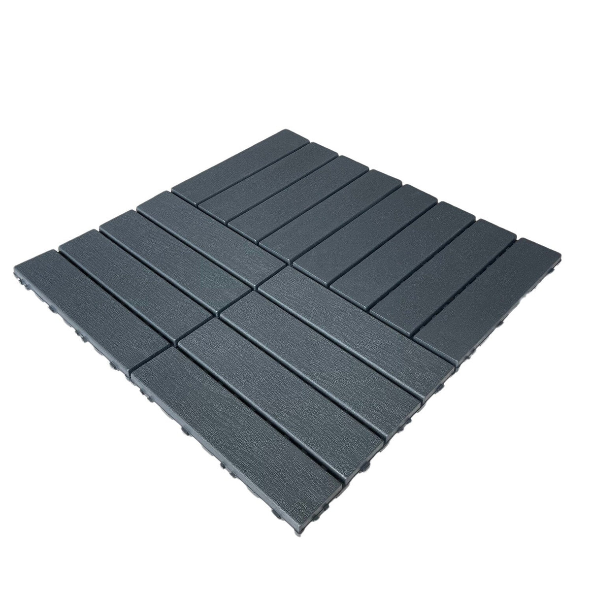 Bybafun 12-in x 12-in 44-Pack Gray A Prefinished Vinyl/Plastic Deck Tile (44-sq ft)