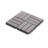 Bybafun 12-in x 12-in 30-Pack Gray Pattern2 Prefinished Wood Deck Tile