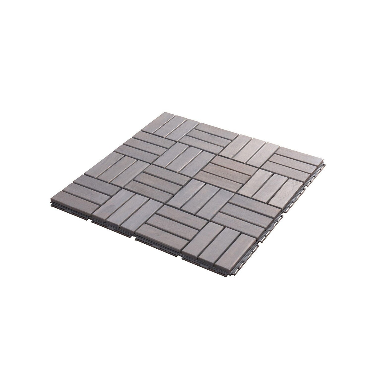 Bybafun 12-in x 12-in 30-Pack Gray Pattern2 Prefinished Wood Deck Tile