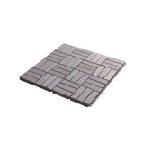 Bybafun 12-in x 12-in 30-Pack Gray Pattern2 Prefinished Wood Deck Tile