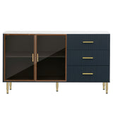 GZMR Modern Sideboard MDF Buffet Cabinet, Navy Blue Contemporary/Modern Navy Blue Sideboard