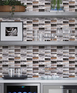 Apollo Tile (Sample) Floor and Wall Tile Gray, Gold and Black 4-in x 4-in Polished Marble Linear Patterned Floor and Wall Tile