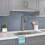 Apollo Tile (Sample) Colorway Gray 4-in x 4-in Glossy Glass Penny Round Mosaic Floor and Wall Tile