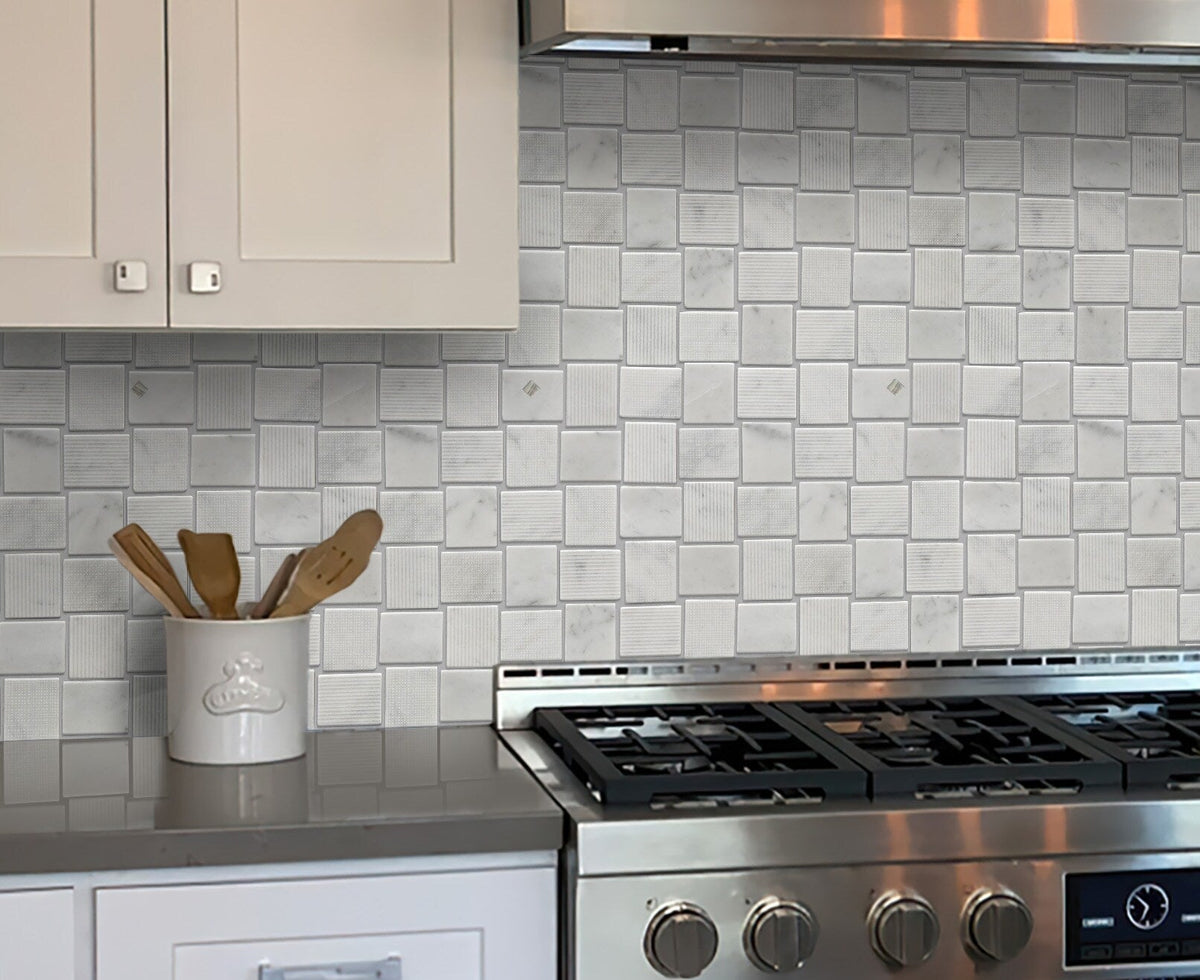 Apollo Tile Sparta Gray 11-in x 11-in Polished Natural Stone Marble Basketweave Patterned Floor and Wall Tile (4.13-sq. ft/ Carton)