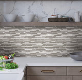 Apollo Tile (Sample) White and Gray 4-in x 6-in Multi-finish Glass Linear Patterned Floor and Wall Tile