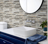 Apollo Tile (Sample) Gray and Beige 4-in x 6-in Matte Glass/Metal/Stone Marble Linear Mosaic Floor and Wall Tile