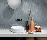 Apollo Tile (Sample) Colorway Slate Gray 4-in x 4-in Glossy Glass Herringbone Floor and Wall Tile