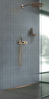 Apollo Tile (Sample) Colorway Gray 4-in x 4-in Glossy Glass Herringbone Floor and Wall Tile