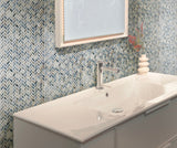 Apollo Tile (Sample) Majeste Blue Gray 4-in x 4-in Matte Glass Herringbone Mosaic Floor and Wall Tile