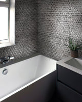 Apollo Tile (Sample) Majeste Glossy Silver 4-in x 4-in Matte Glass Honeycomb Mosaic Floor and Wall Tile