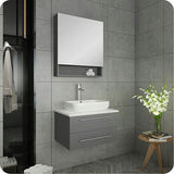 Fresca 24-in x 33.5-in Fog Free Surface Mount Gray Mirrored Medicine Cabinet