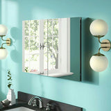 Fresca 40-in x 26-in Surface/Recessed Mount Mirror Mirrored Medicine Cabinet