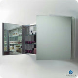 Fresca 59-in x 26-in Surface/Recessed Mount Mirror Mirrored Medicine Cabinet