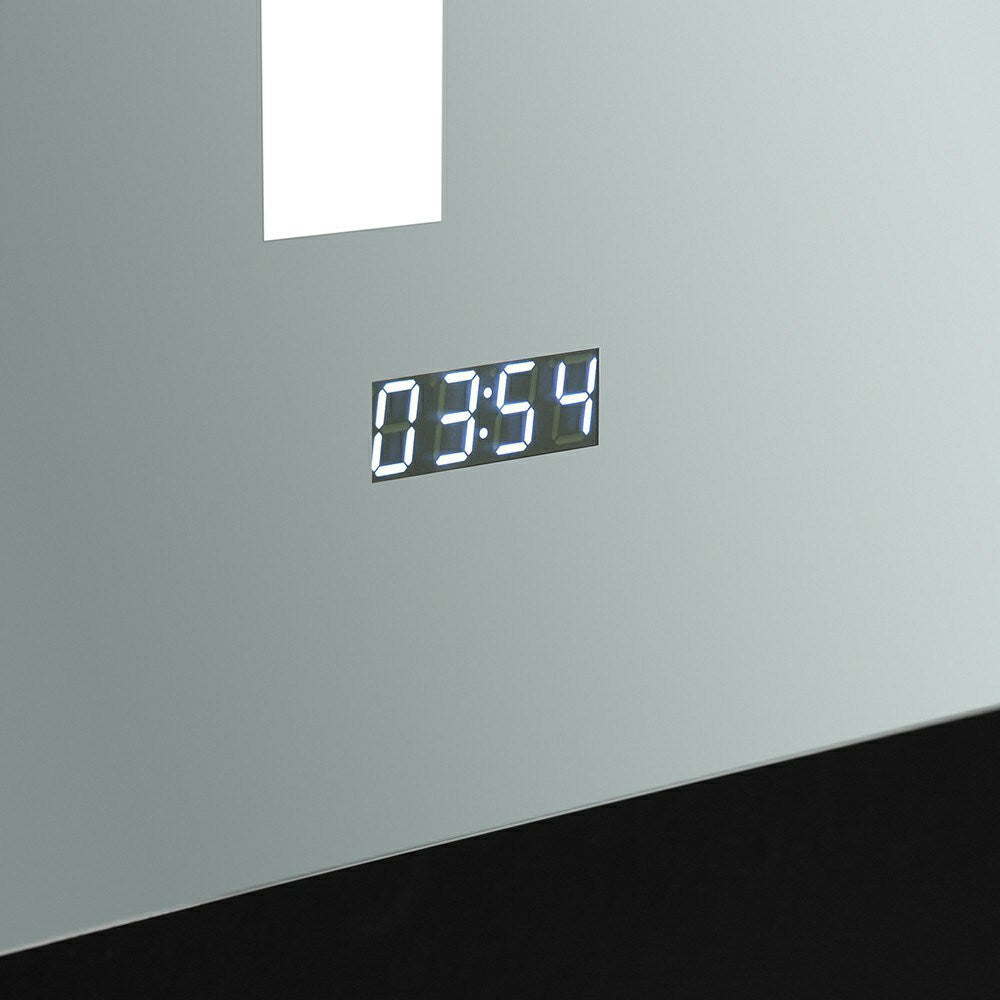 Fresca Tiempo 24-in x 36-in Lighted LED Fog Free Surface/Recessed Mount LED Lighting- Left Mirrored Soft Close Medicine Cabinet with Outlet