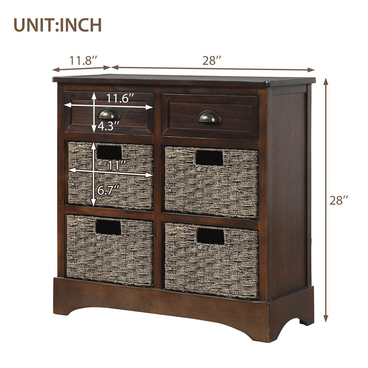 GZMR 28-in W x 28-in H Wood Espresso Freestanding Utility Storage Cabinet
