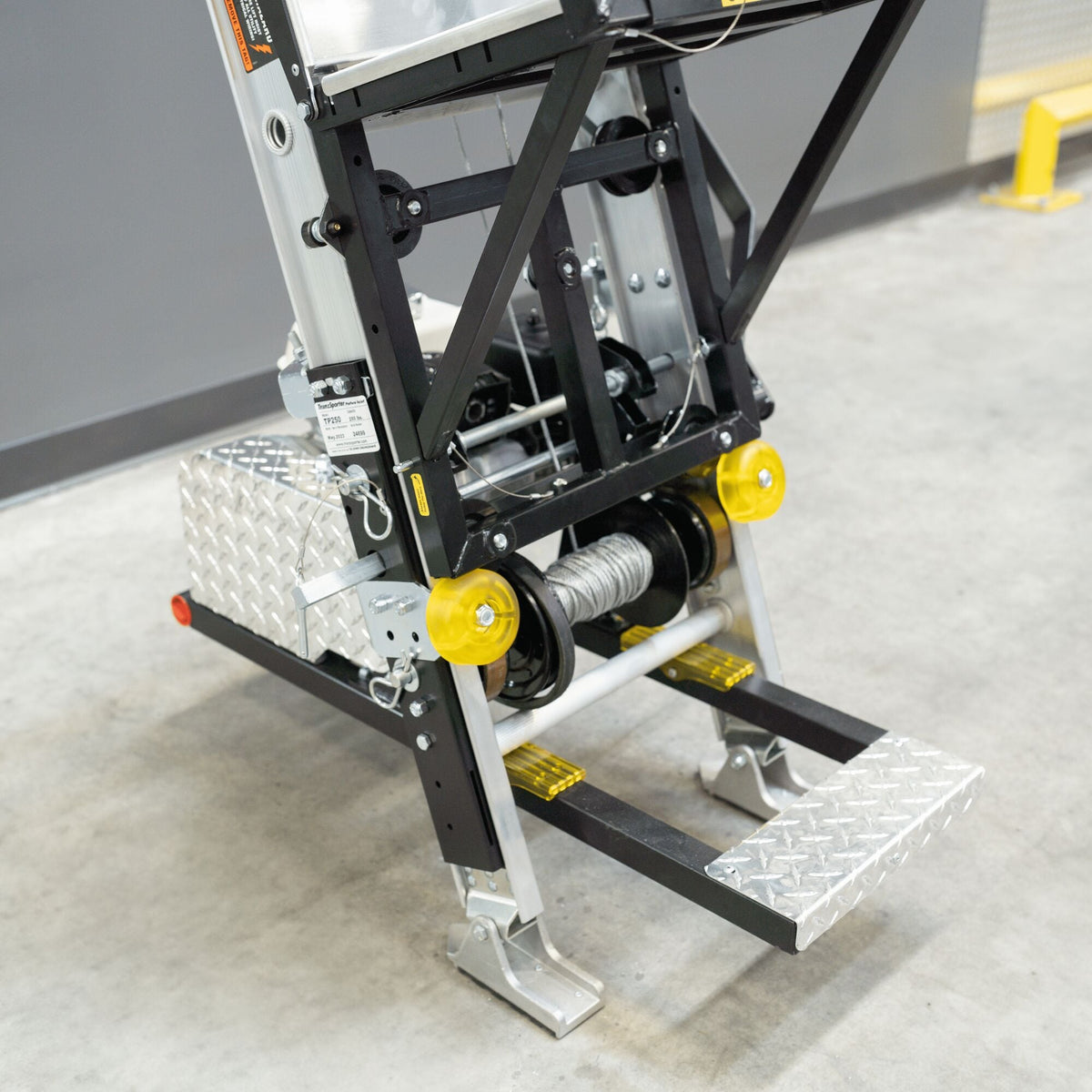 Tie Down TranzPorter TP250 Roofing Platform Ladder Hoist with Honda Engine, 44-ft Reach, 250-lb Capacity