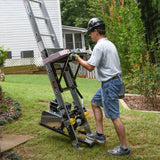 Tie Down TranzPorter TP400 Roofing Platform Ladder Hoist with Lifan Gas Engine, 28-ft Track, 400-lb Capacity