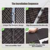 Maocao Hoom 12-in x 12-in Dark Brown Prefinished Pressure Treated Vinyl/Plastic Deck Tile (9-sq ft)