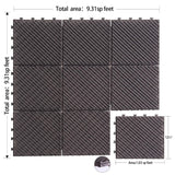 Maocao Hoom 12-in x 12-in Dark Brown Prefinished Pressure Treated Vinyl/Plastic Deck Tile (9-sq ft)