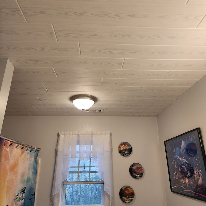 A La Maison Ceilings 3.25-ft x 0.5-ft Country White Polystyrene Surface-mount Ceiling Plank (12-Pack, 19.5-sq ft / Case)