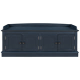 Qualler Modern Antique Navy Storage Bench 42.7-in x 16-in x 17.4-in