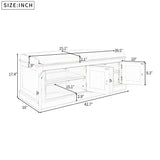Qualler Modern Antique Navy Storage Bench 42.7-in x 16-in x 17.4-in