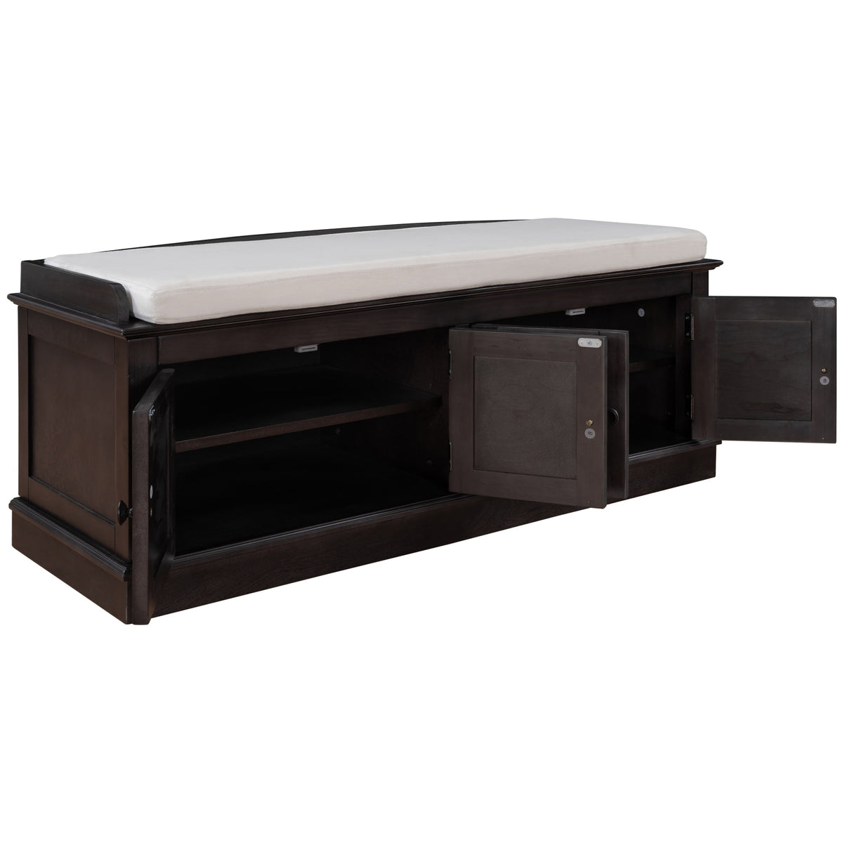 Qualler Modern Espresso Storage Bench 42.7-in x 16-in x 17.4-in