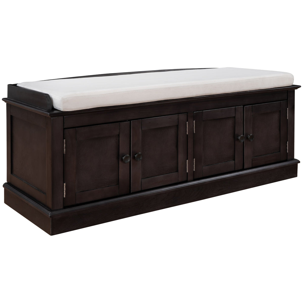 Qualler Modern Espresso Storage Bench 42.7-in x 16-in x 17.4-in