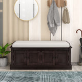 Qualler Modern Espresso Storage Bench 42.7-in x 16-in x 17.4-in