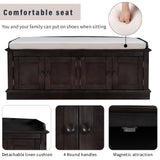 Qualler Modern Espresso Storage Bench 42.7-in x 16-in x 17.4-in