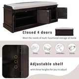 Qualler Modern Espresso Storage Bench 42.7-in x 16-in x 17.4-in